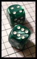 Dice : Dice - 6D Pipped - Green Chessex Velvet Green with White - SK Collection Nov 2010